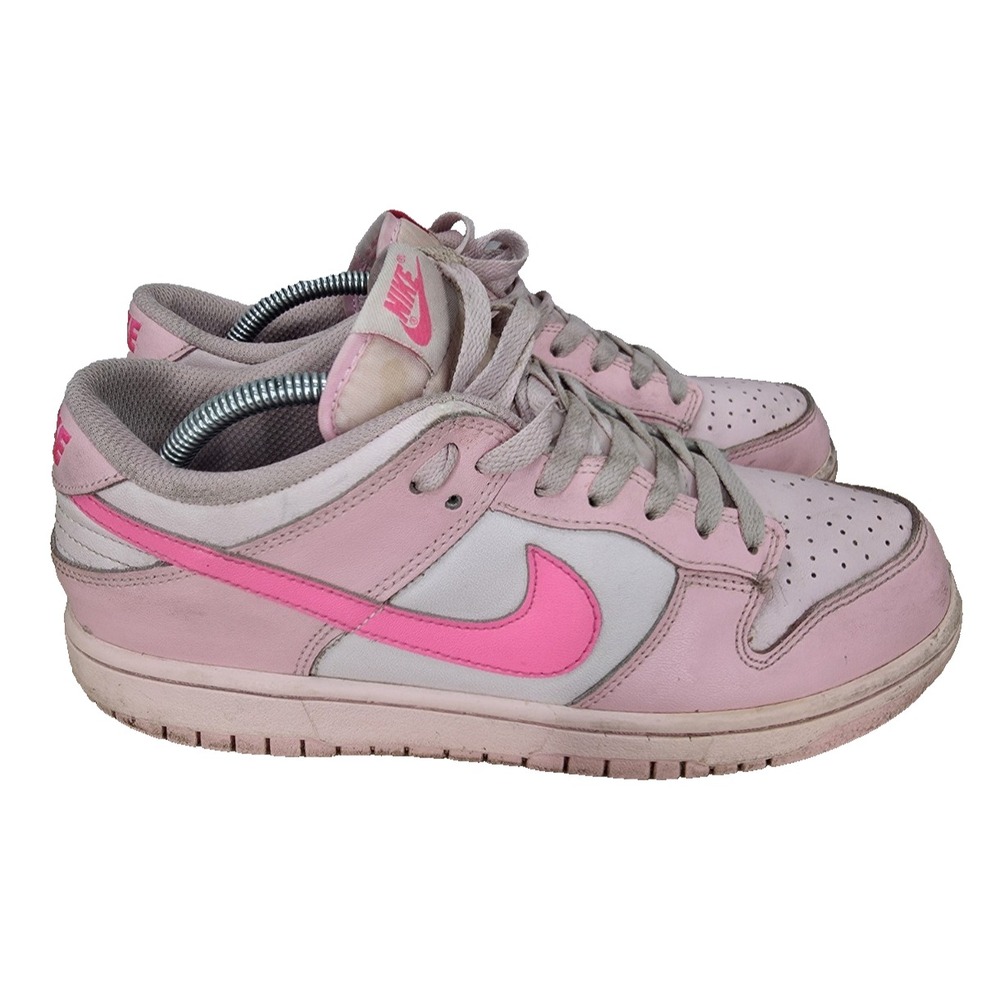 Nike Dunk Low Sneakers Womens 9 Triple Pink Leather Casual Shoes DH9756-600 *